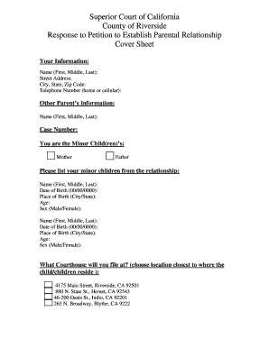 Response to Petition to Establish Parental Relationship