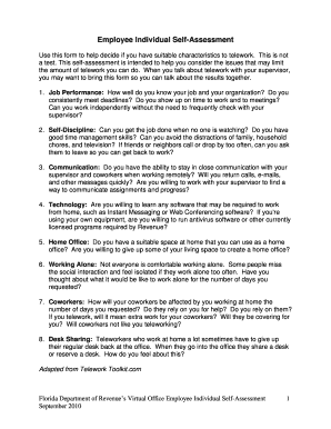 Employee Telework Self-Assessment Form