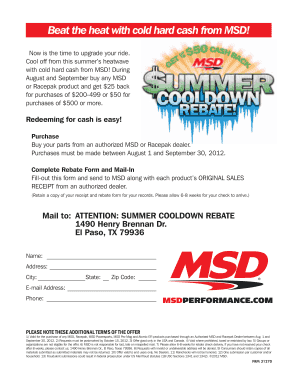 MSD Summer Cooldown Rebate Form