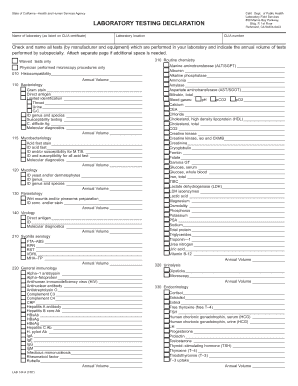 California Laboratory Testing Declaration