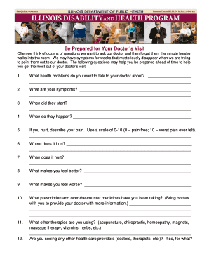 Doctor Visit Preparation Form
