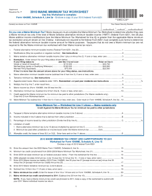 Maine Minimum Tax Worksheet