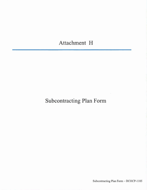 Subcontracting Plan Form