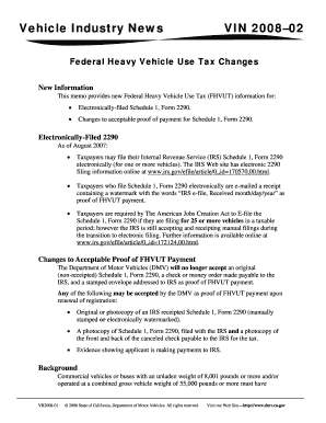 Federal Heavy Vehicle Use Tax Changes