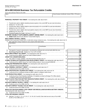 Michigan Business Tax Refundable Credits Form 4574