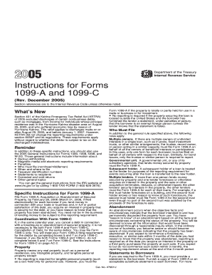 Instructions for Forms 1099-A and 1099-C