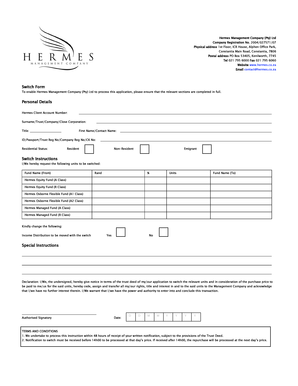 Hermes Switch Form