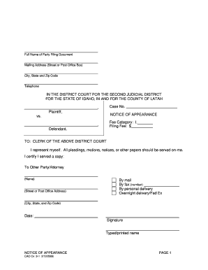 Notice of Appearance