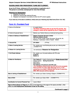 Satyam PF Withdrawal Form