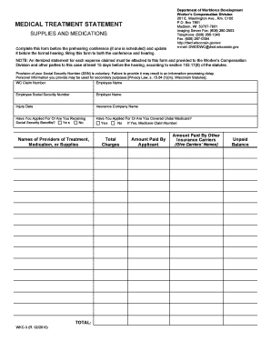 Wisconsin Medical Treatment Statement Form