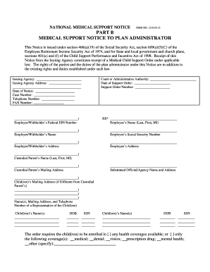 National Medical Support Notice