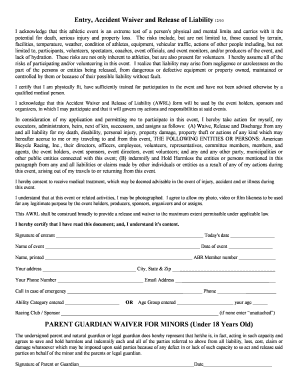 Accident Waiver and Release of Liability
