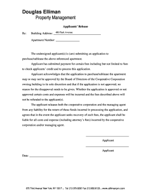 Douglas Elliman Property Management Applicants Release