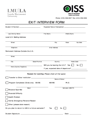 Exit Interview Form