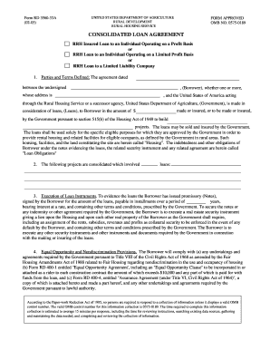 Loan form template