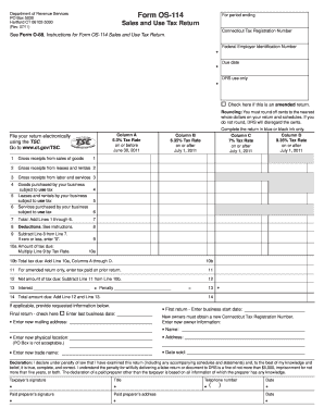 Form OS-114 Sales And Use Tax Return - the State of Connecticut ...