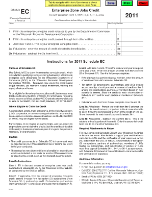 Wisconsin Enterprise Zone Jobs Credit Schedule