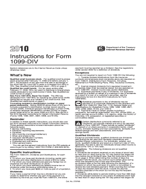 Instructions for Form 1099-DIV (2010)
