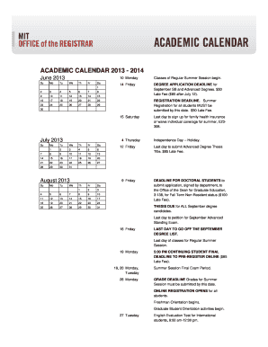 Mit Fall 2022 Calendar Fillable Online Web Mit Academic Calendar 2012 - 2013 - Web Mit Fax Email  Print - Pdffiller
