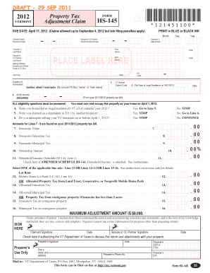 Vermont Property Tax Adjustment Claim Form