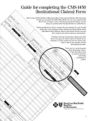 Fillable Online Guide for completing the CMS-1450 (Institutional Claims ...