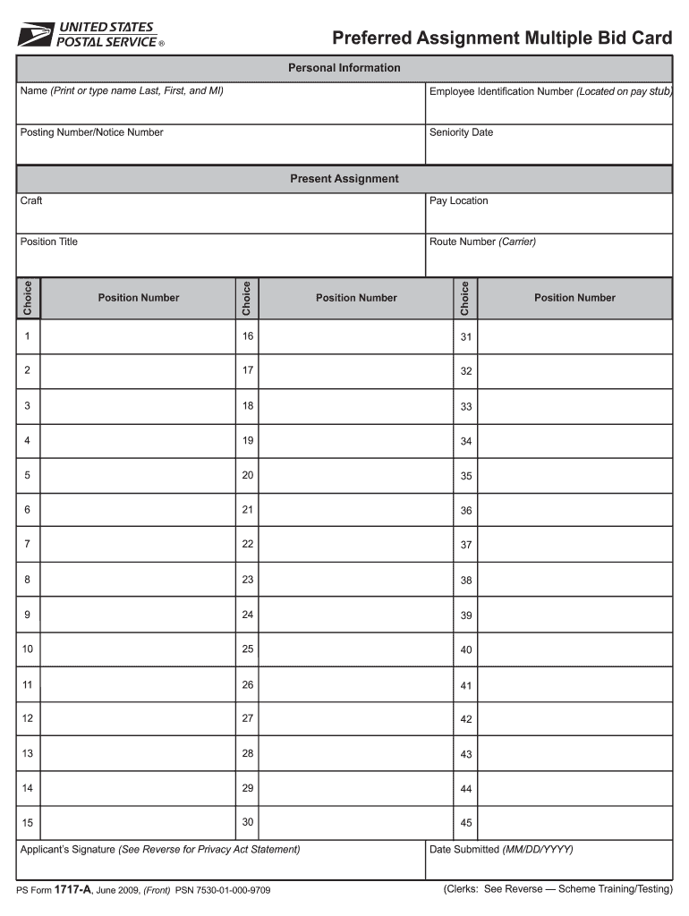 Ps Form 1717a Fillable Fill Out Sign Online DocHub