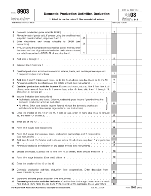 Form 8903 Domestic Production Activities Deduction 2008
