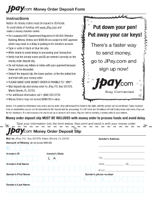 Money Order Deposit Form