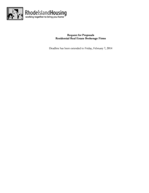 Proposal request template - Residential Real Estate Brokerage Firms - purchasing ri