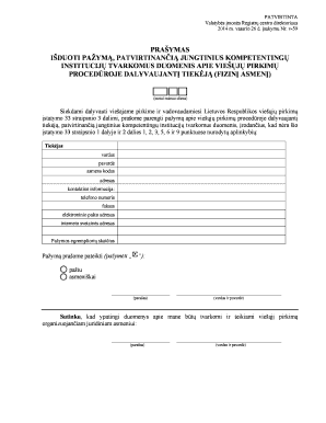 Lithuania Public Procurement Participant Certificate Request