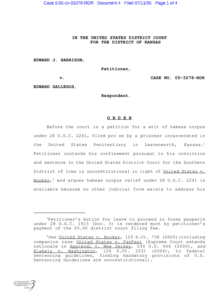 Fillable Online gpo 1Petitioner's motion for leave to proceed in forma