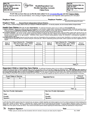 Health and Dependent Care Claim Form