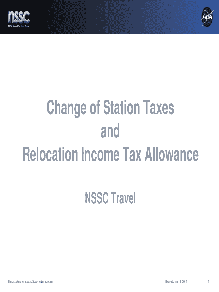 Fillable Online searchpub nssc nasa Change of Station Taxes and
