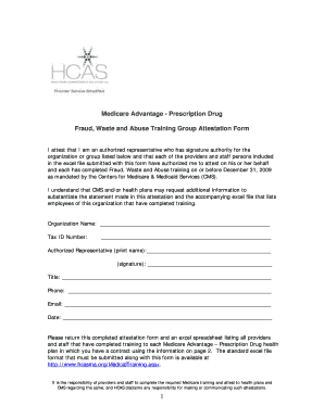 Medicare Advantage Fraud Training Attestation Form