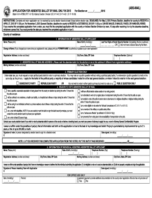 Indiana Absentee Ballot Application