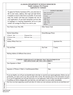 Alabama Family Assistance Application