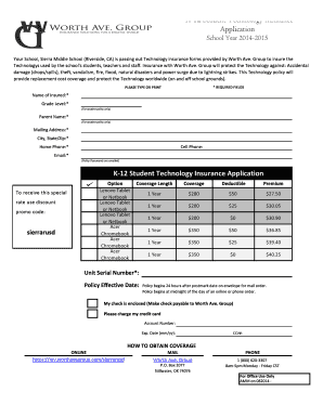 K-12 Student Technology Insurance Application