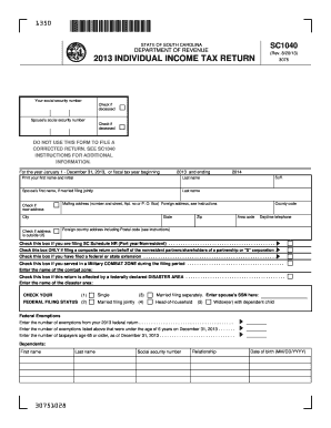 South Carolina Individual Income Tax Return