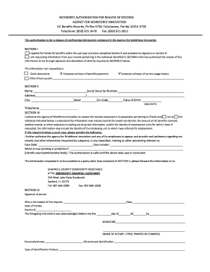 Notarized Authorization for Release of Records