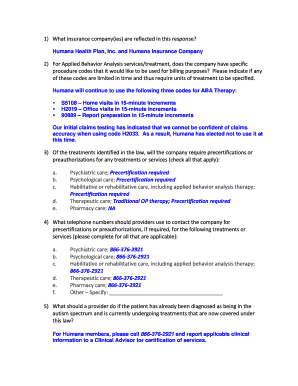Humana Therapy Fax Request Form