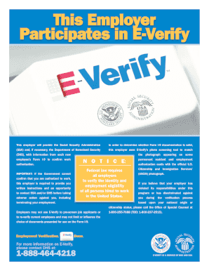 E-Verify Participation Poster English Version. Participation Poster