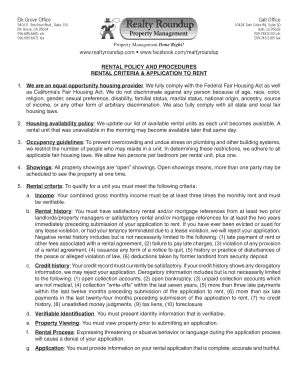 California Rental Application Form