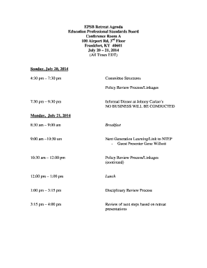 EPSB Retreat Agenda - epsb ky