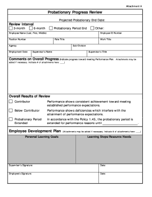 Probationary Progress Review Form
