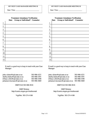 Multnomah County Circuit Court Attendance Verification Form