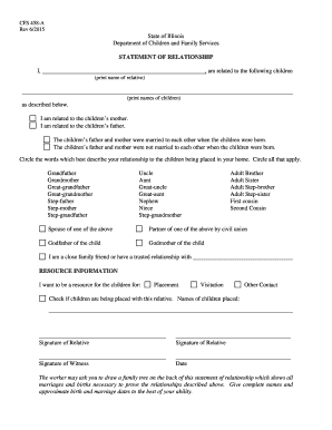 Illinois Statement of Relationship