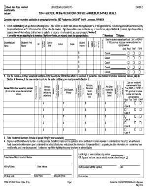 Edmonds School District Free and Reduced-Price Meals Application