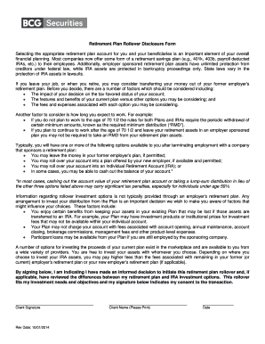 Retirement Plan Rollover Disclosure Form