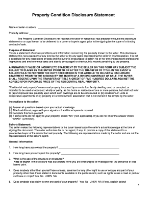 Property Condition Disclosure Statement