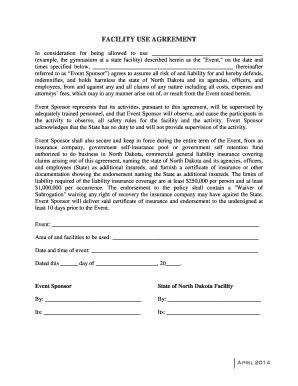 FACILITIES USE AGREEMENT - State of North Dakota - nd